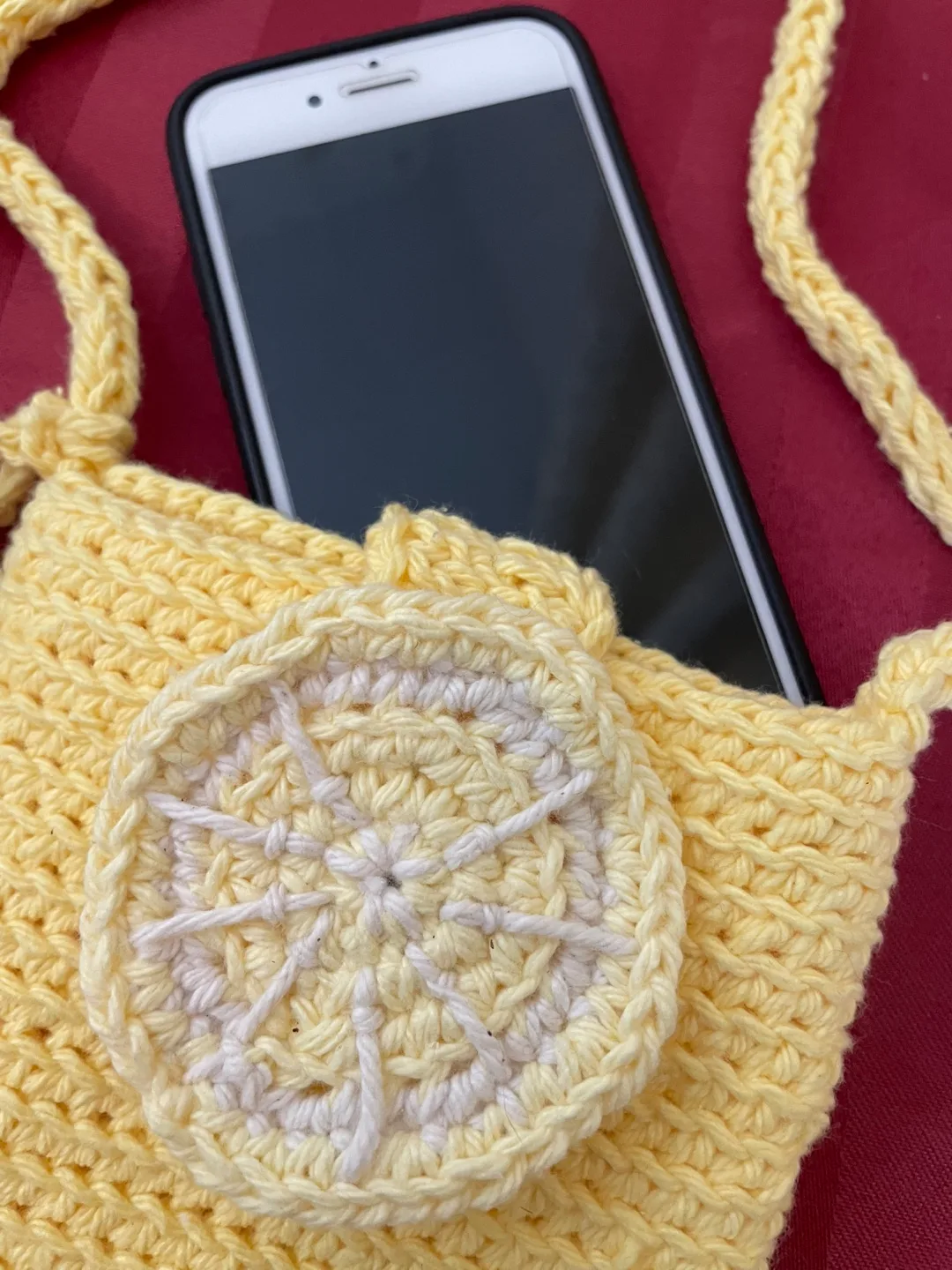 Handmade Crochet Lemon Phone Bag image indicator(2)