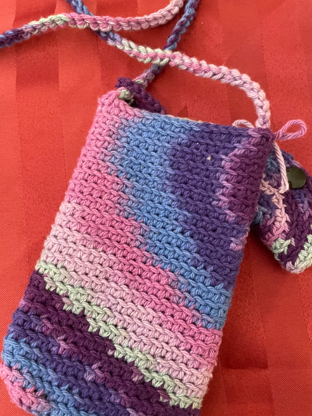 Handmade Crocheted Phone Bag with Charger Pouch image indicator(5)