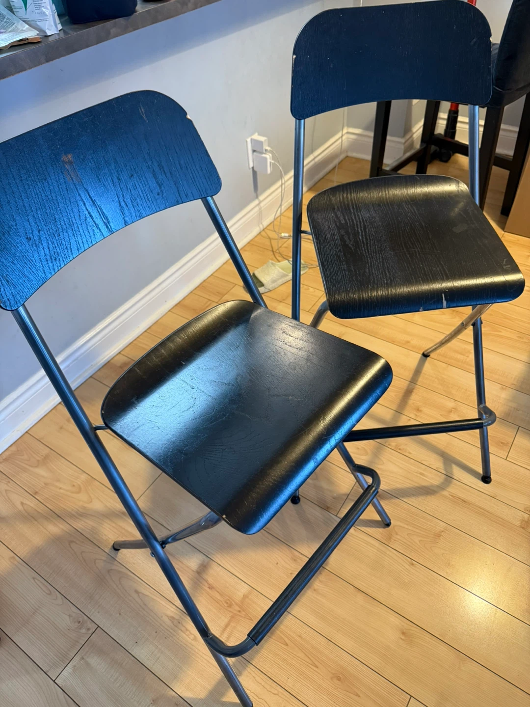 Black Folding Chairs - Set of Two