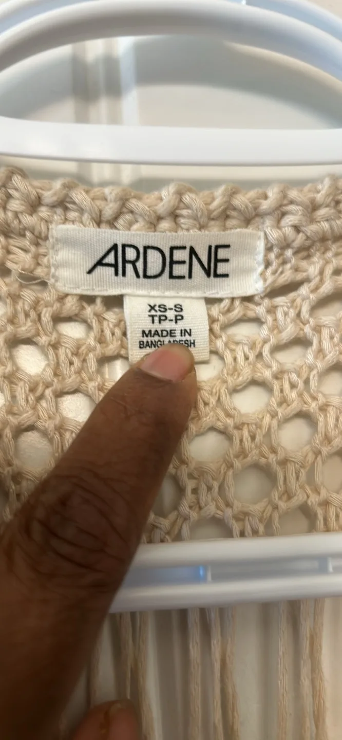 Ardene Crochet Fringe Vest - Size XS/S image indicator(2)