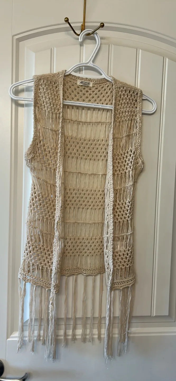 Ardene Crochet Fringe Vest - Size XS/S image indicator(4)