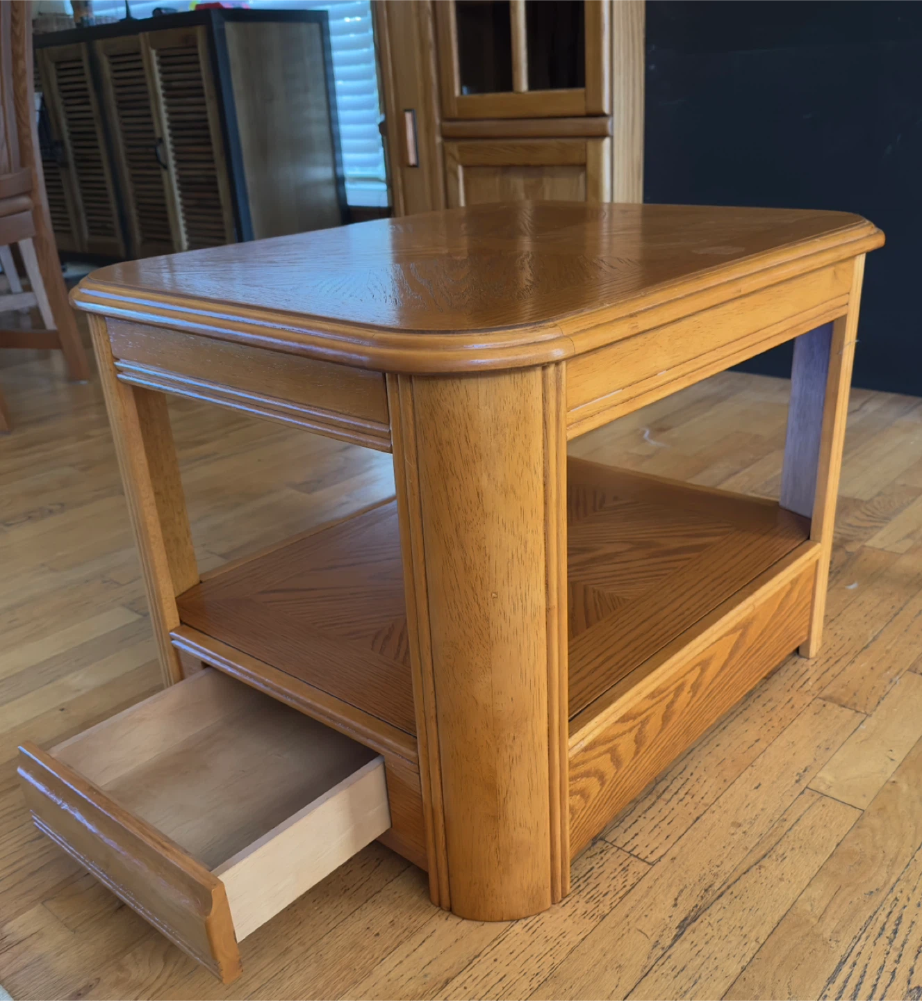 Wooden End Table with Shelf - photo 2