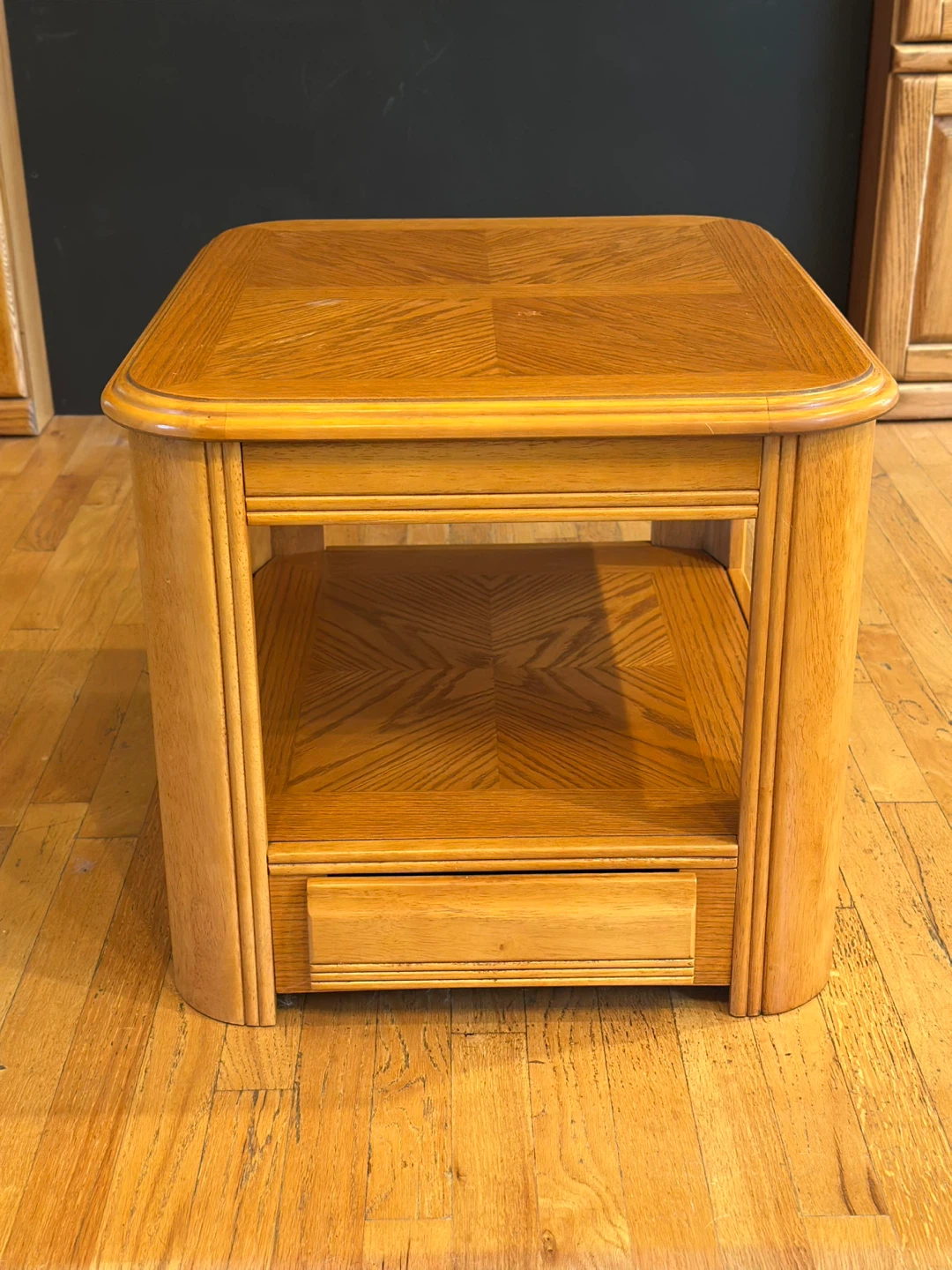 Wooden End Table with Shelf
