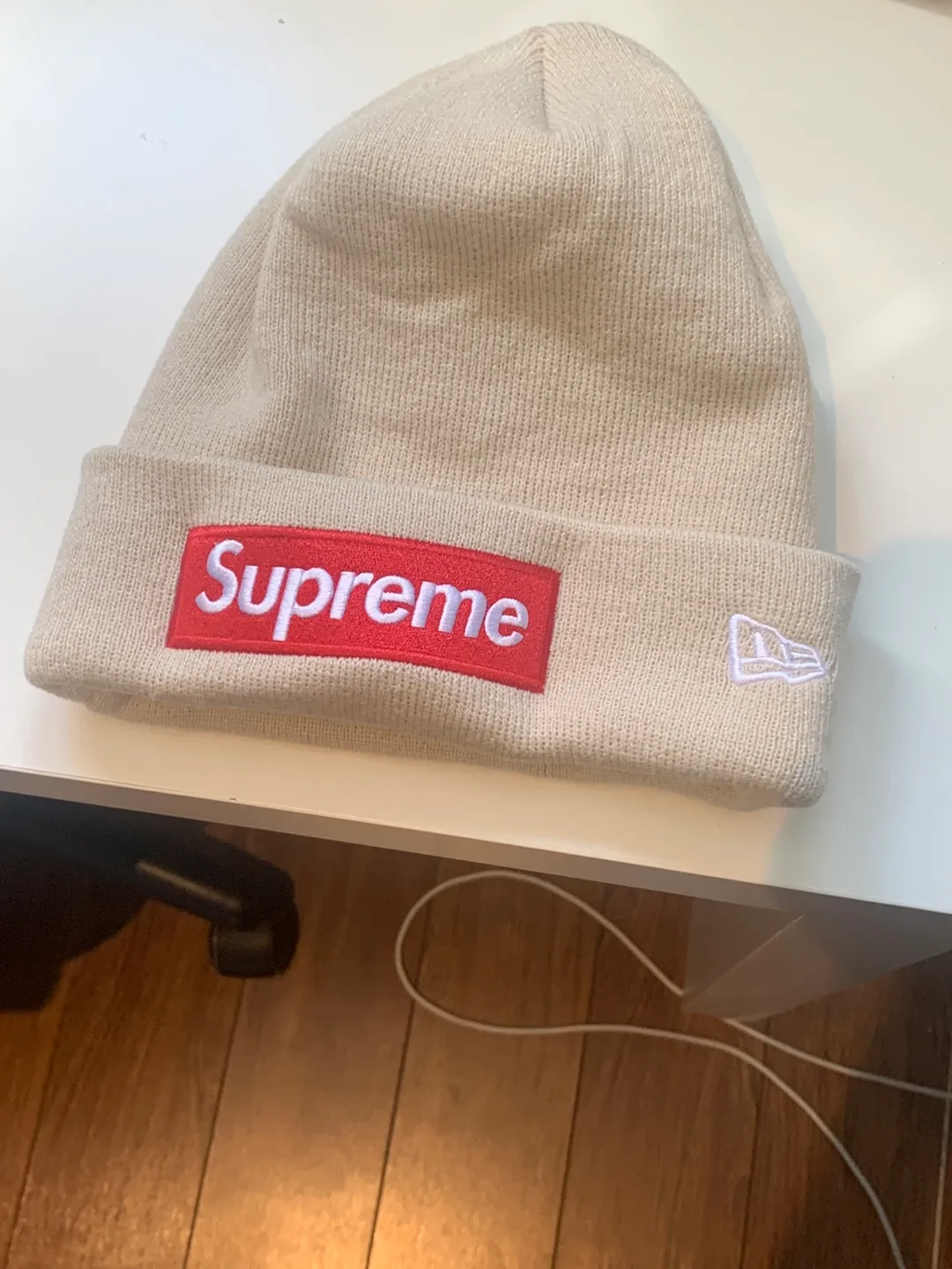 Beige Supreme x New Era Beanie thumbnail