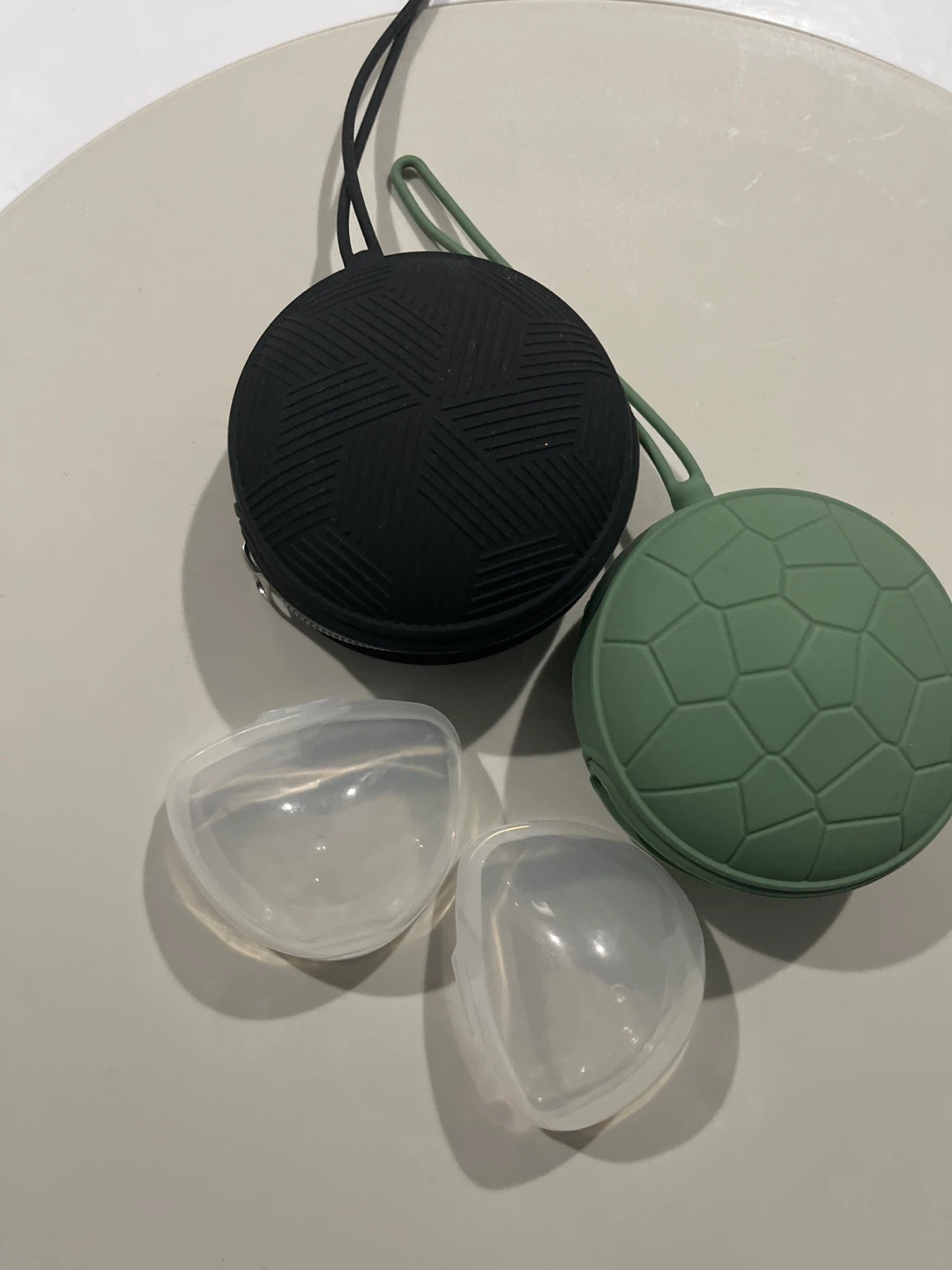 Reusable Pacifier Travel Cases - Green & Black