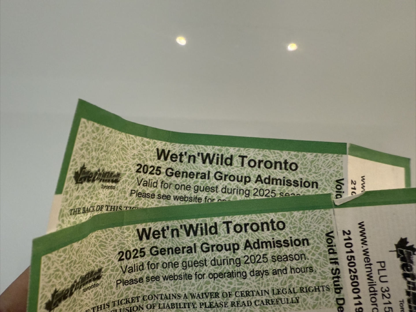 2 Wet'n'Wild Toronto 2025 General Group Admission Ticket