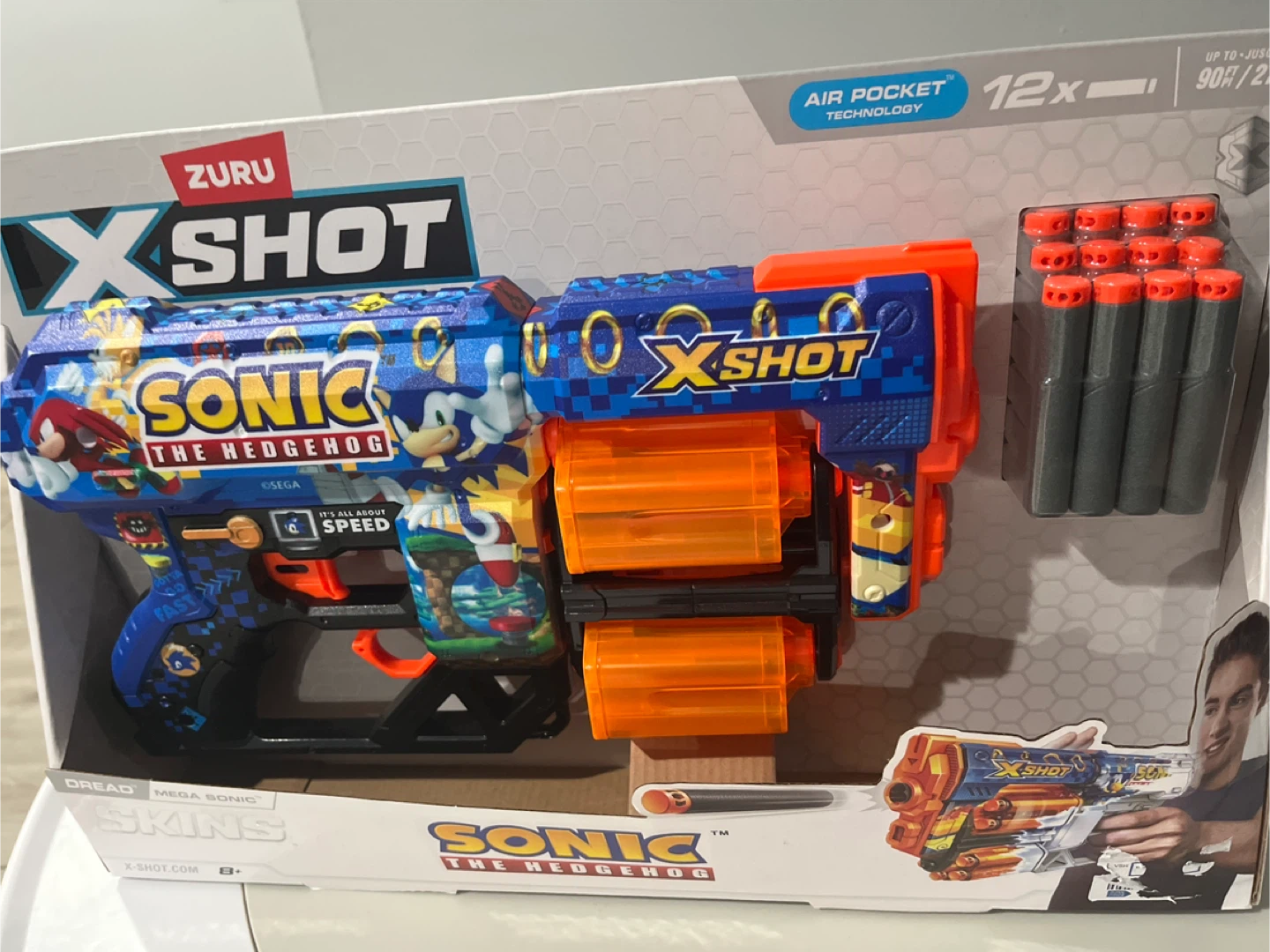 New Zuru X-Shot Sonic The Hedgehog Dread Blaster