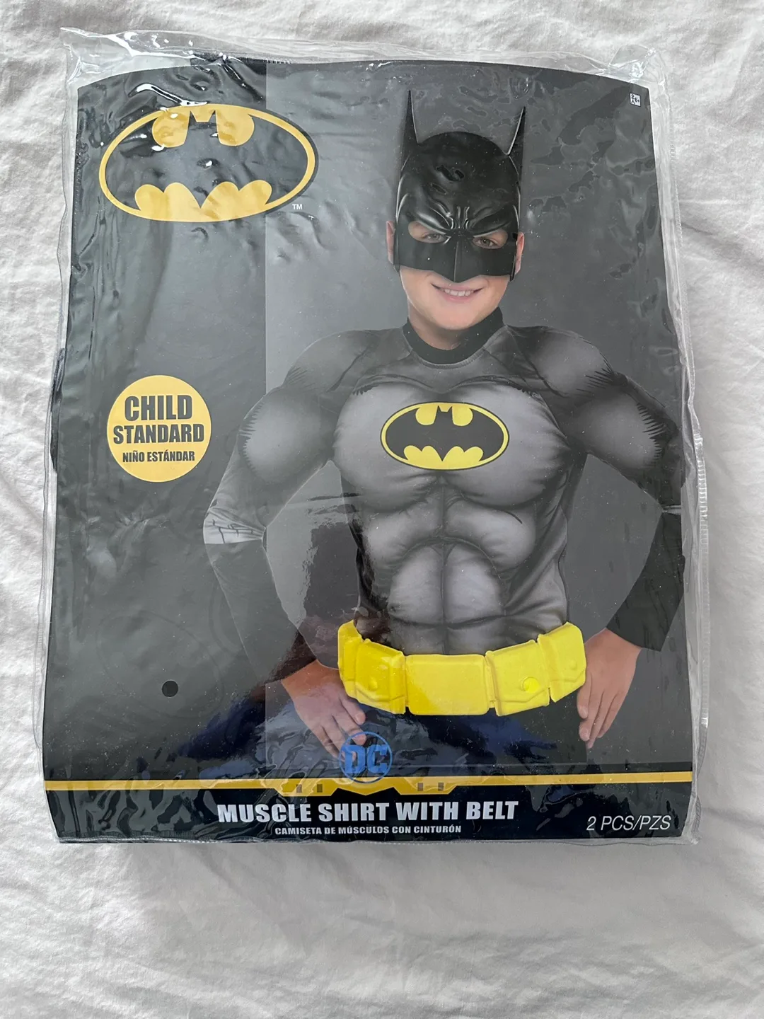 Brand new Batman Muscle Shirt Belt Costume Child Size thumbnail