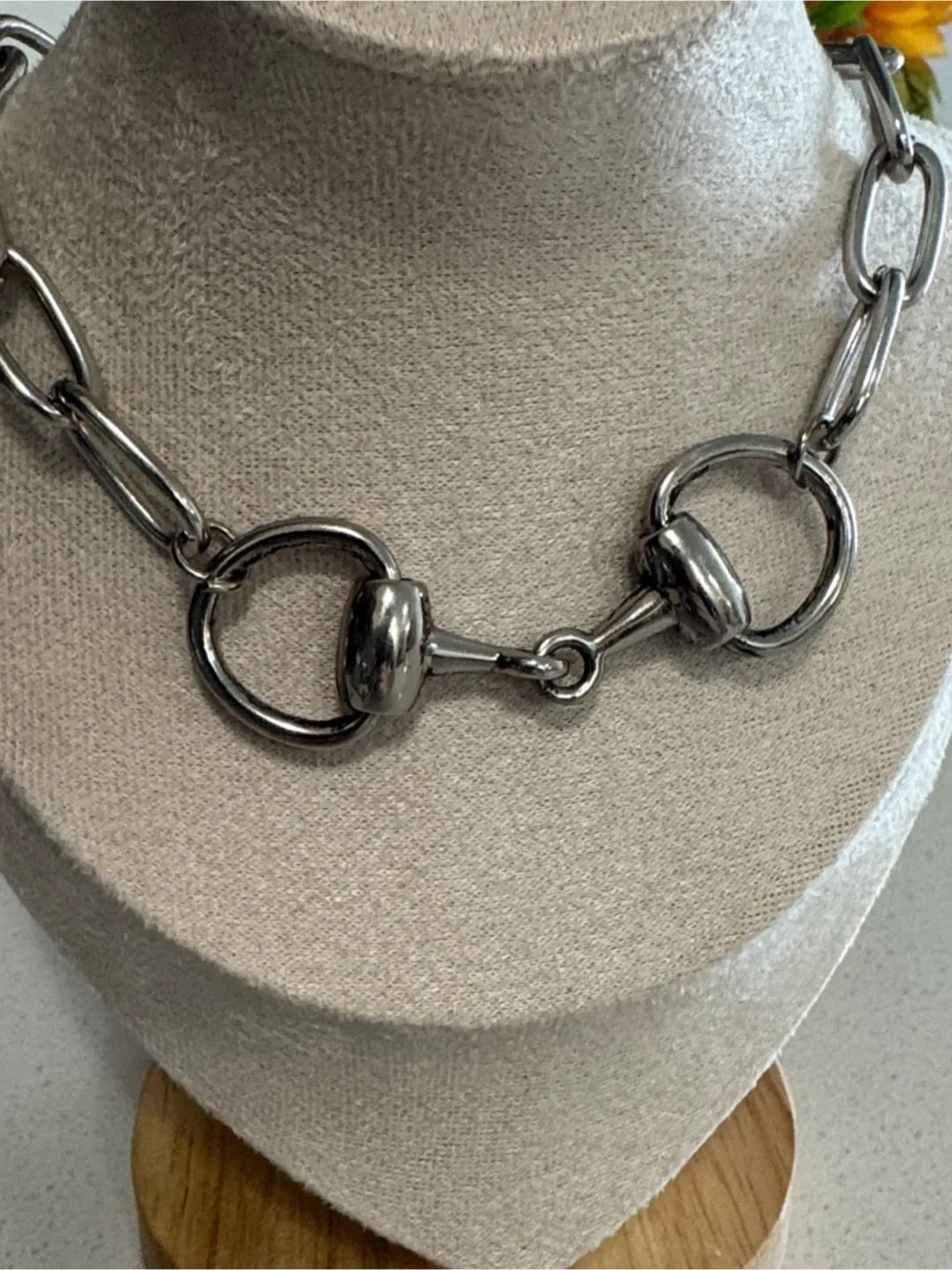 Horsebit Silver Chain choker / necklace image indicator(6)