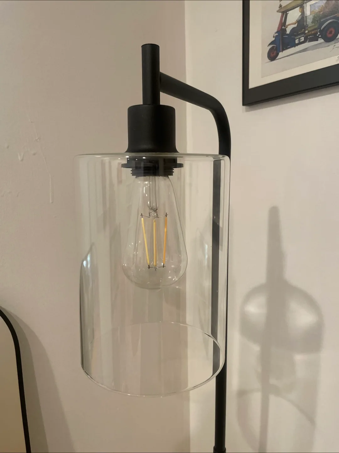 Black Floor Lamp with Glass Shade image indicator(2)