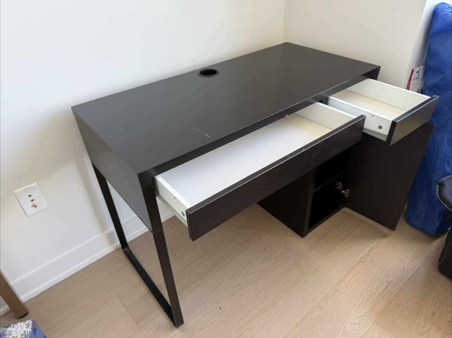 Dark Brown Desk with Drawers - photo 3