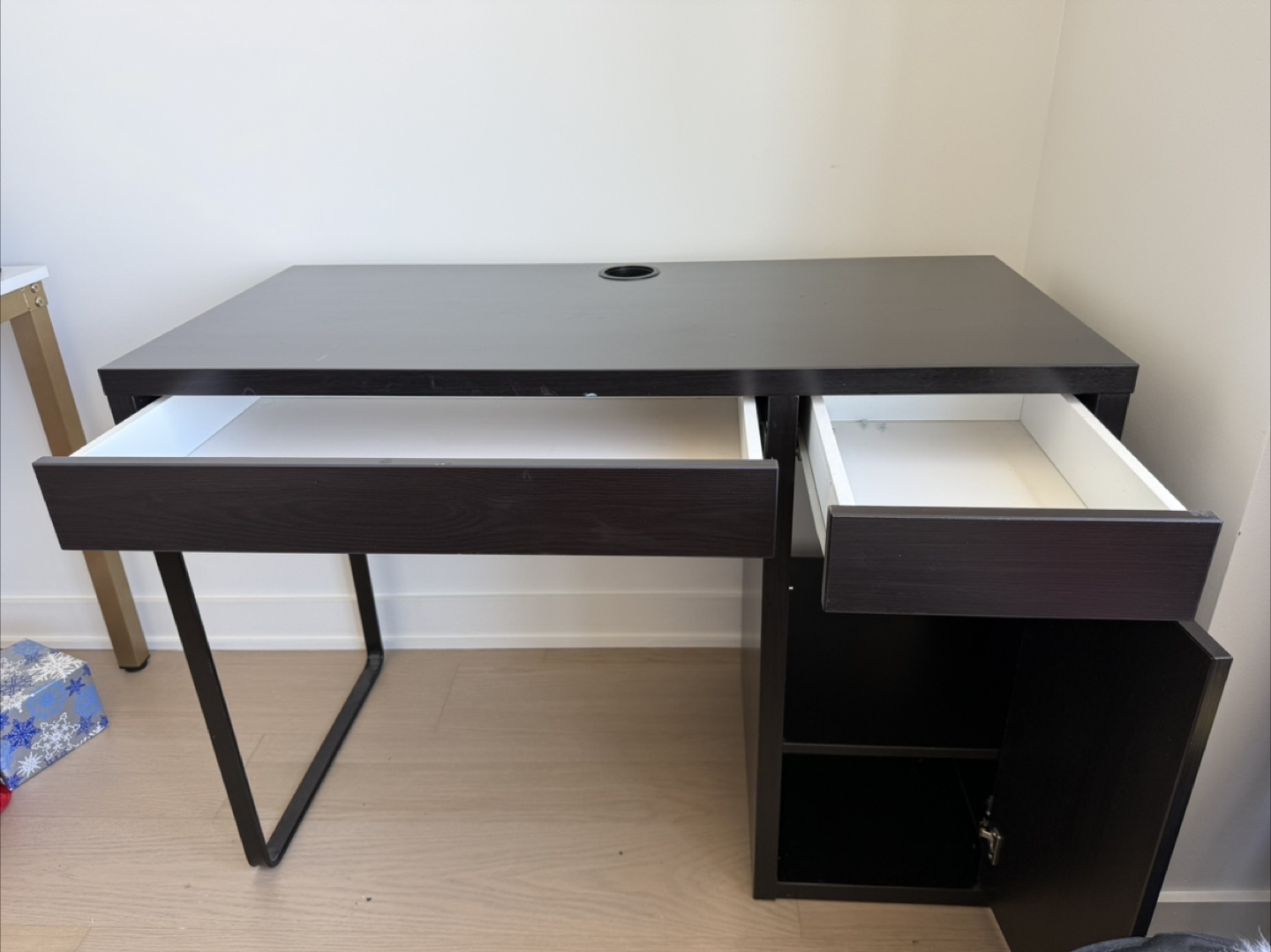 Dark Brown Desk with Drawers - photo 2