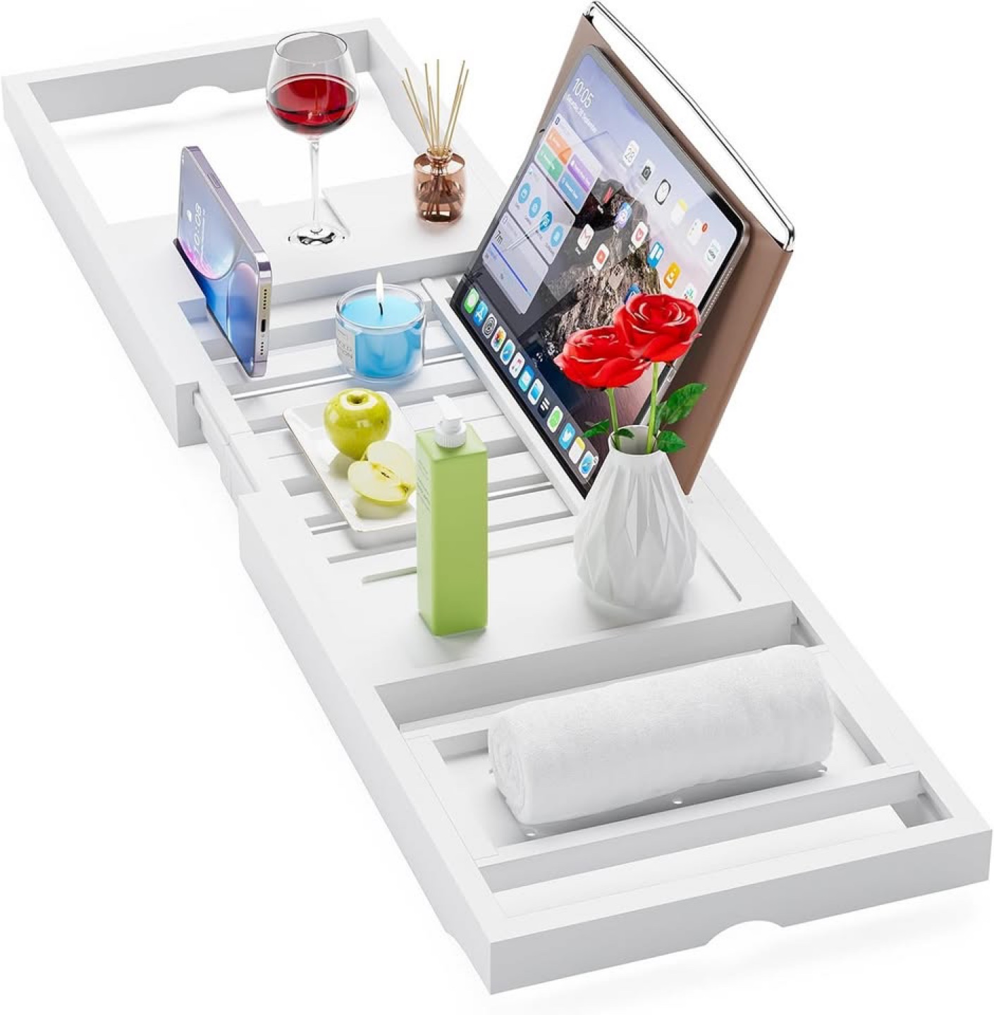 Foldable Bathtub Caddy, Expandable Bath Caddy Tray