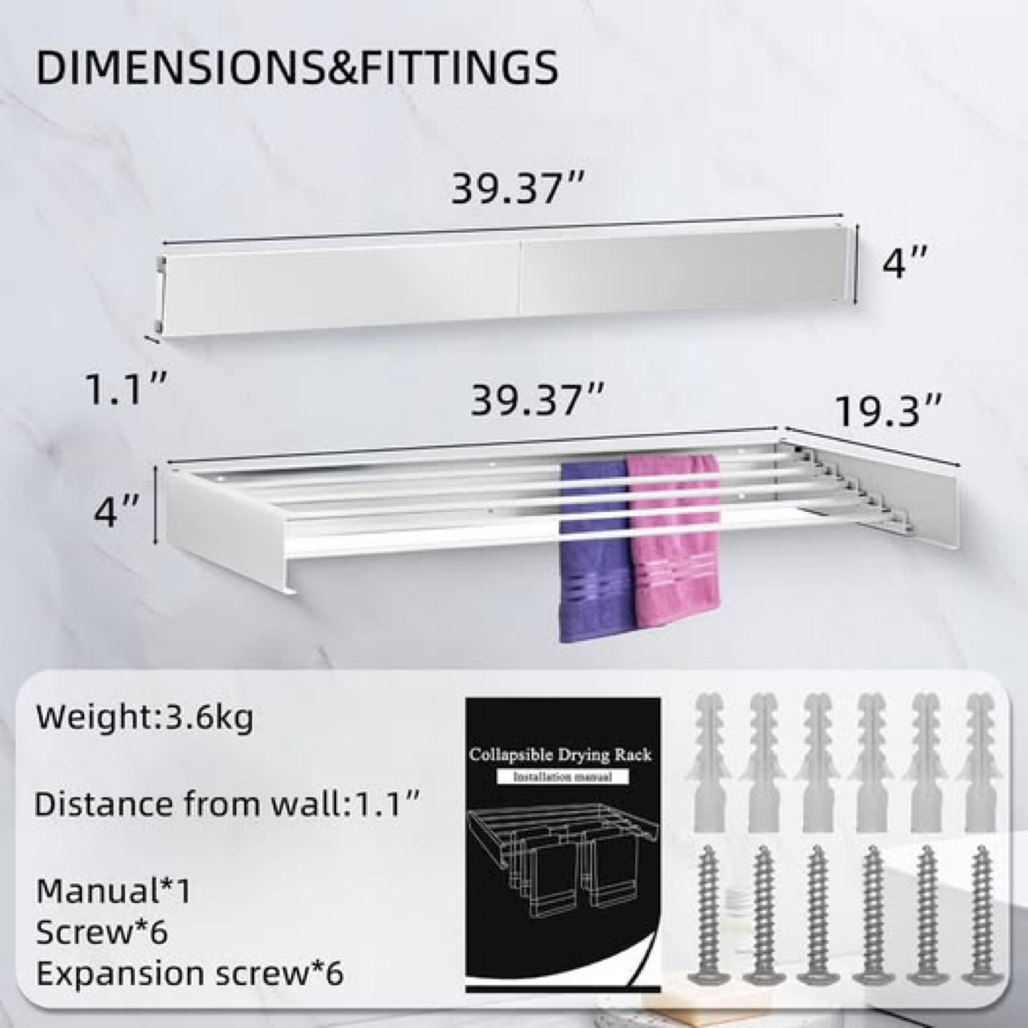 Wall Mounted Collapsible Clothes Drying Rack - photo 2