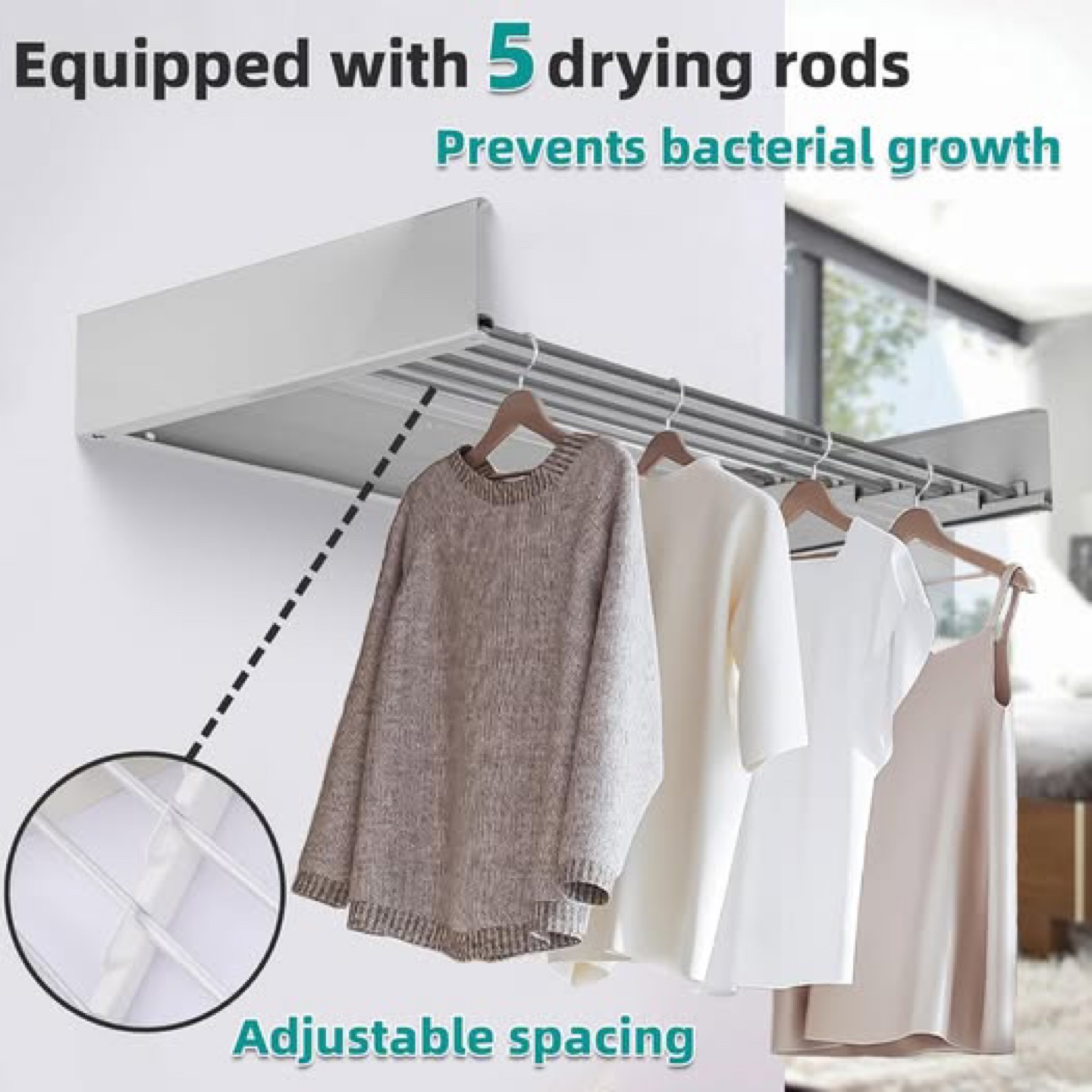 Wall Mounted Collapsible Clothes Drying Rack