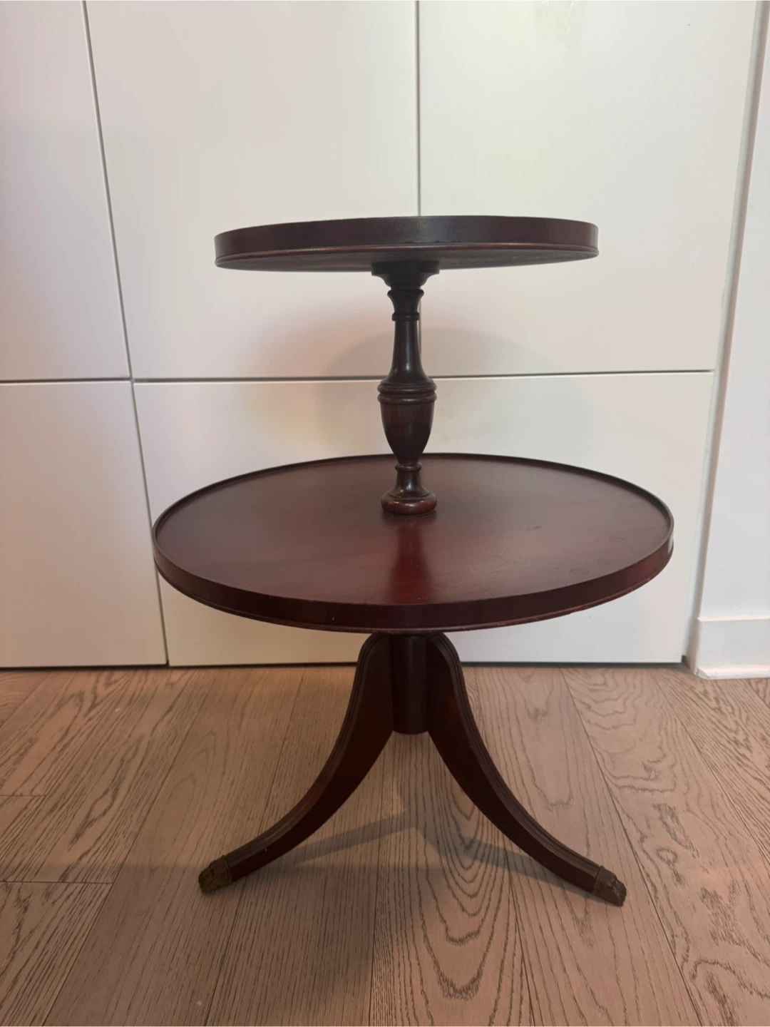 Two-Tier Round Mahogany Side Table