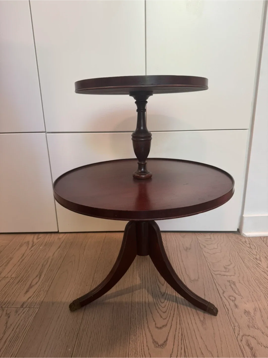 Two-Tier Round Mahogany Side Table thumbnail