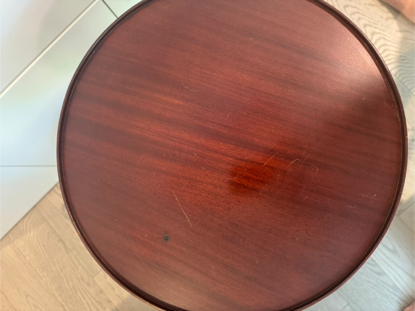 Two-Tier Round Mahogany Side Table - photo 3