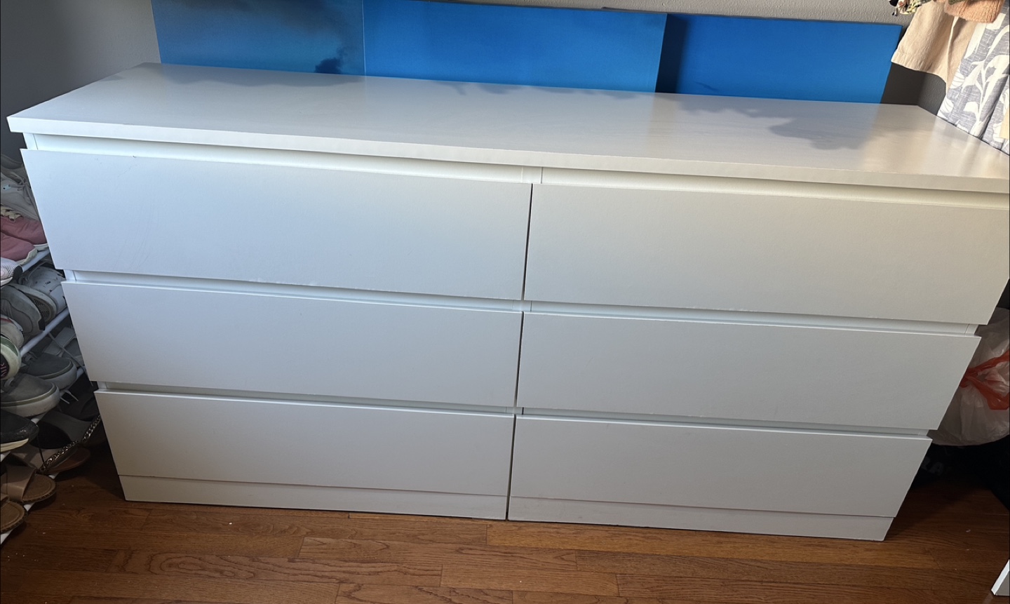 6-drawer dresser,  white, 55 1/8x28 3/8” (IKEA)