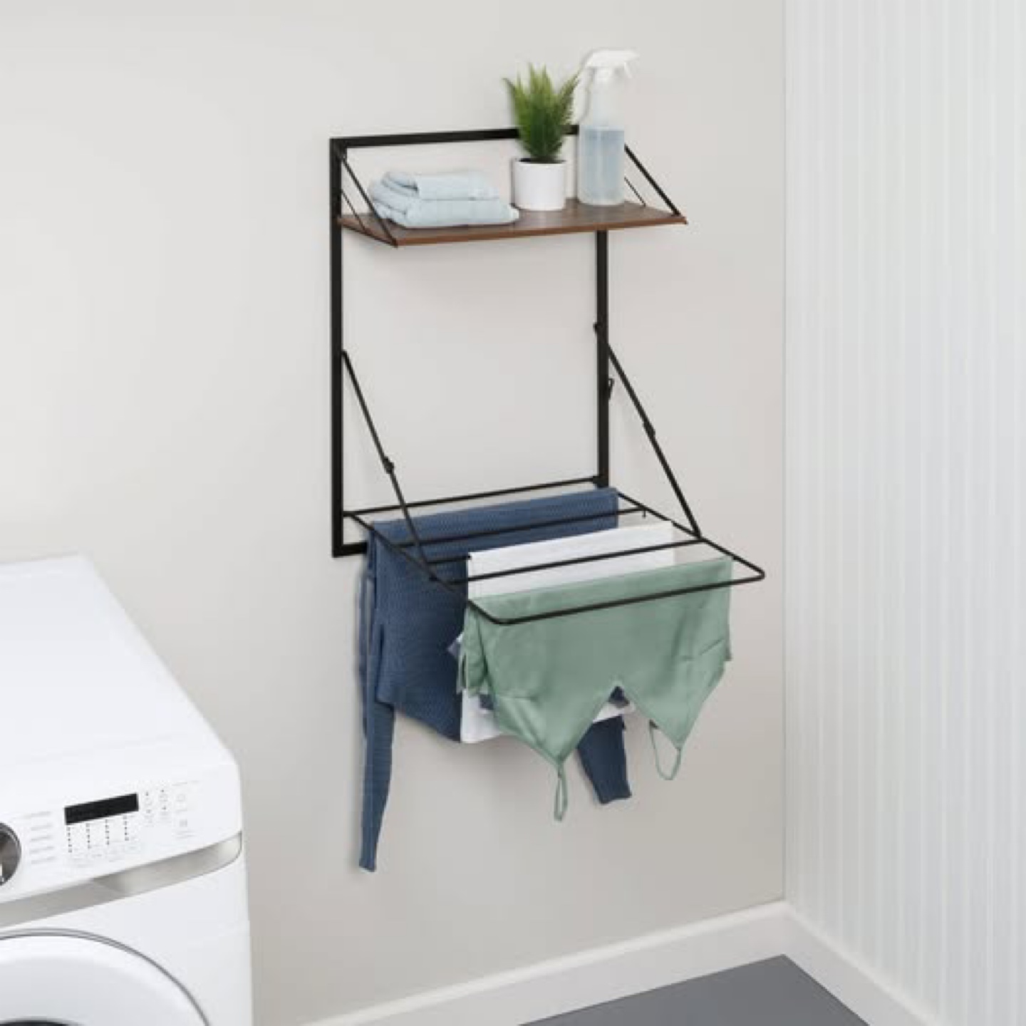 Wall Mounted Folding Laundry Drying Rack - photo 2