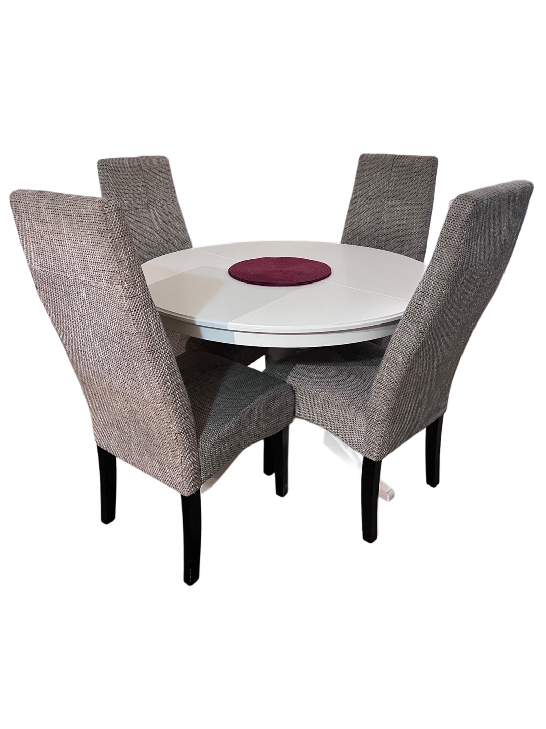 Dining Table with 4 Chairs - White & Grey
