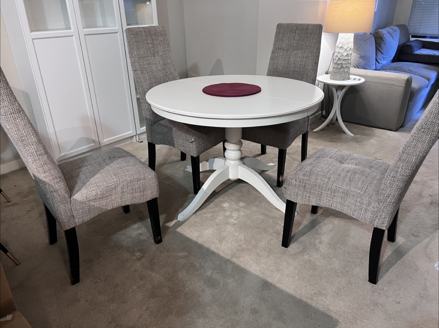 Dining Table with 4 Chairs - White & Grey - photo 3