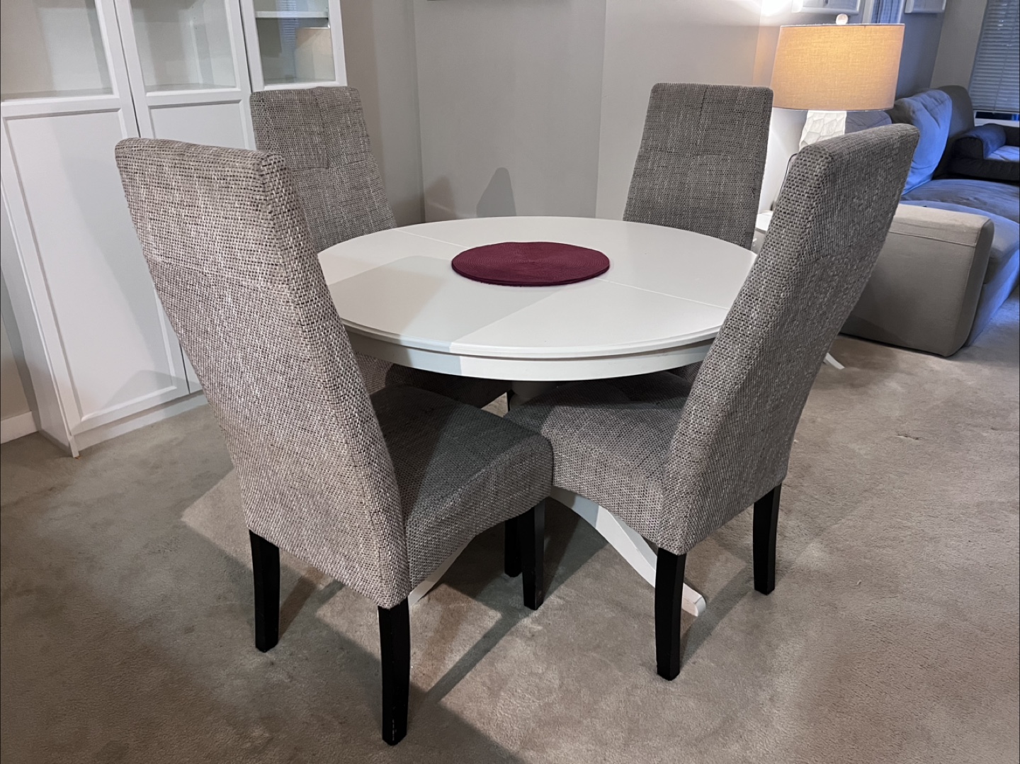 Dining Table with 4 Chairs - White & Grey - photo 2