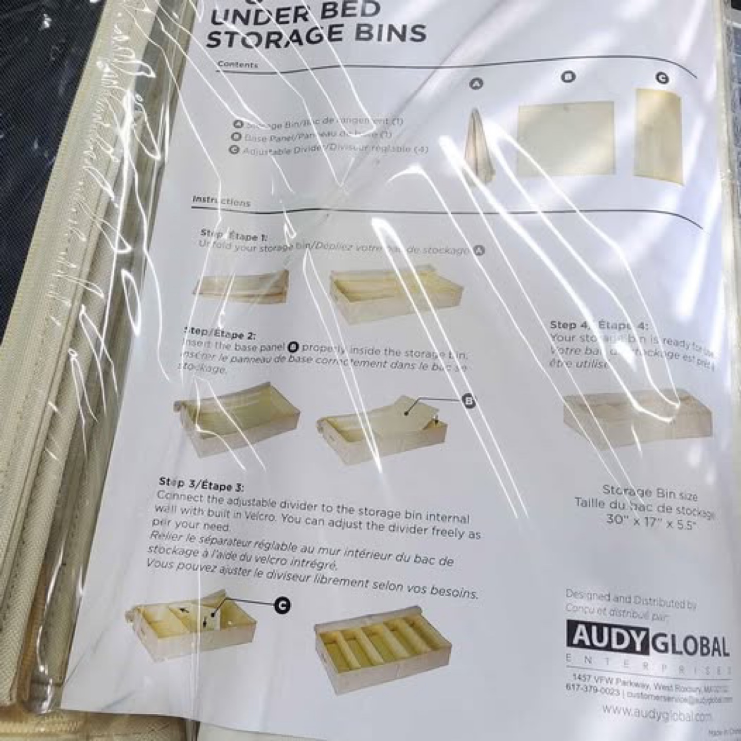 Under Bed Storage Bin - 30" x 17" x 5.5" - photo 2