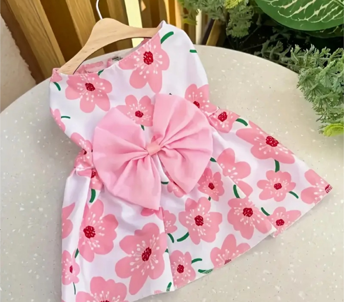 Floral Dog Dress - Pink & White - photo 2