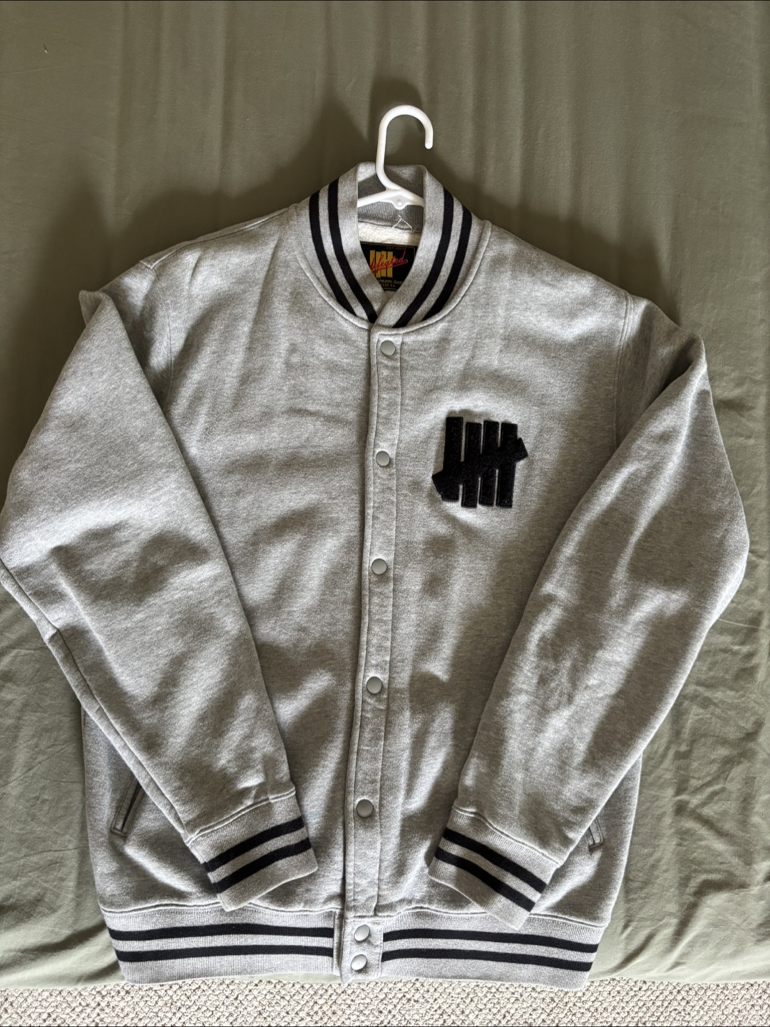 Mens Undefeated Grey Varsity Jacket