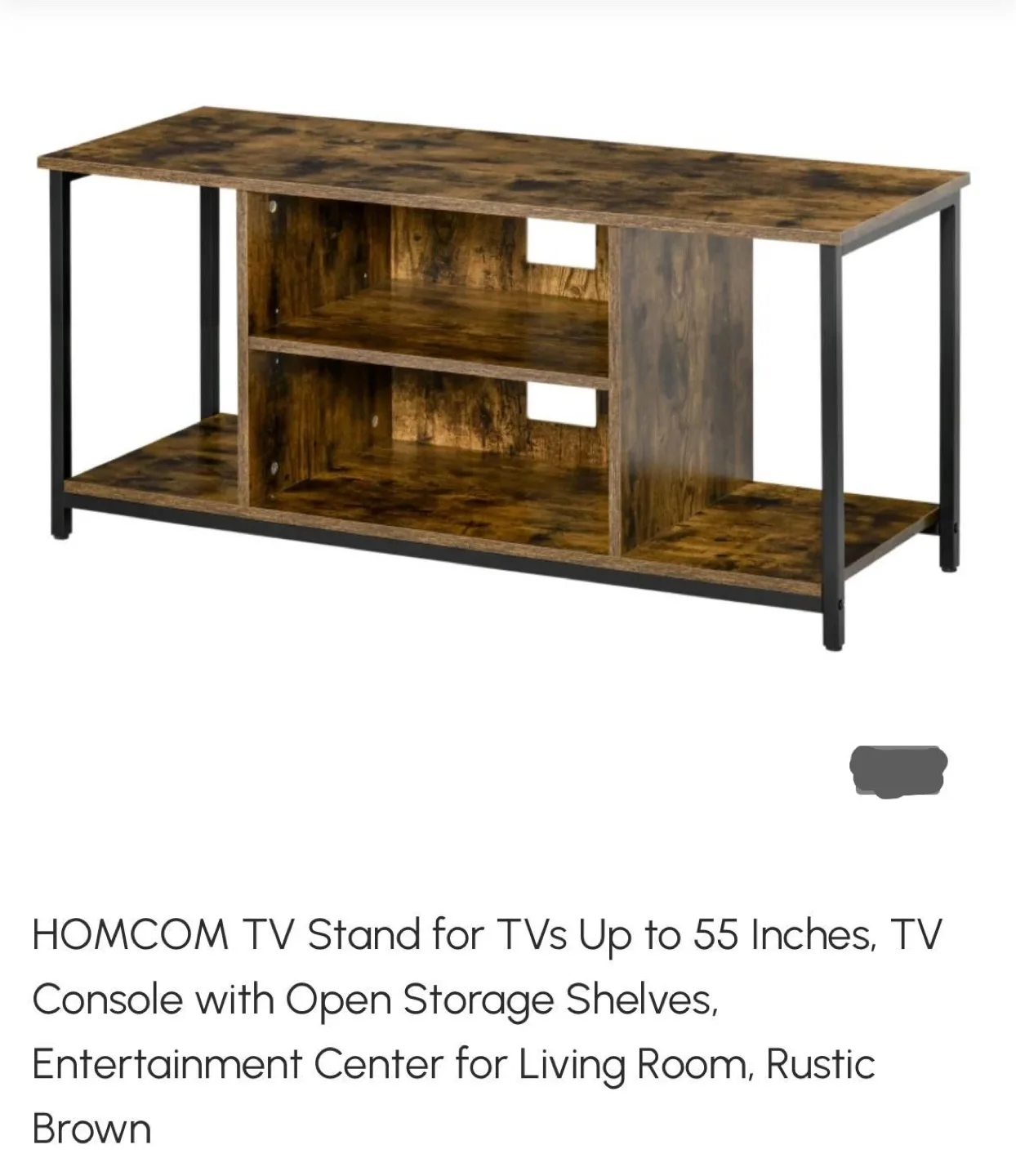 HOMCOM TV Stand - Rustic Brown, 55 inch thumbnail