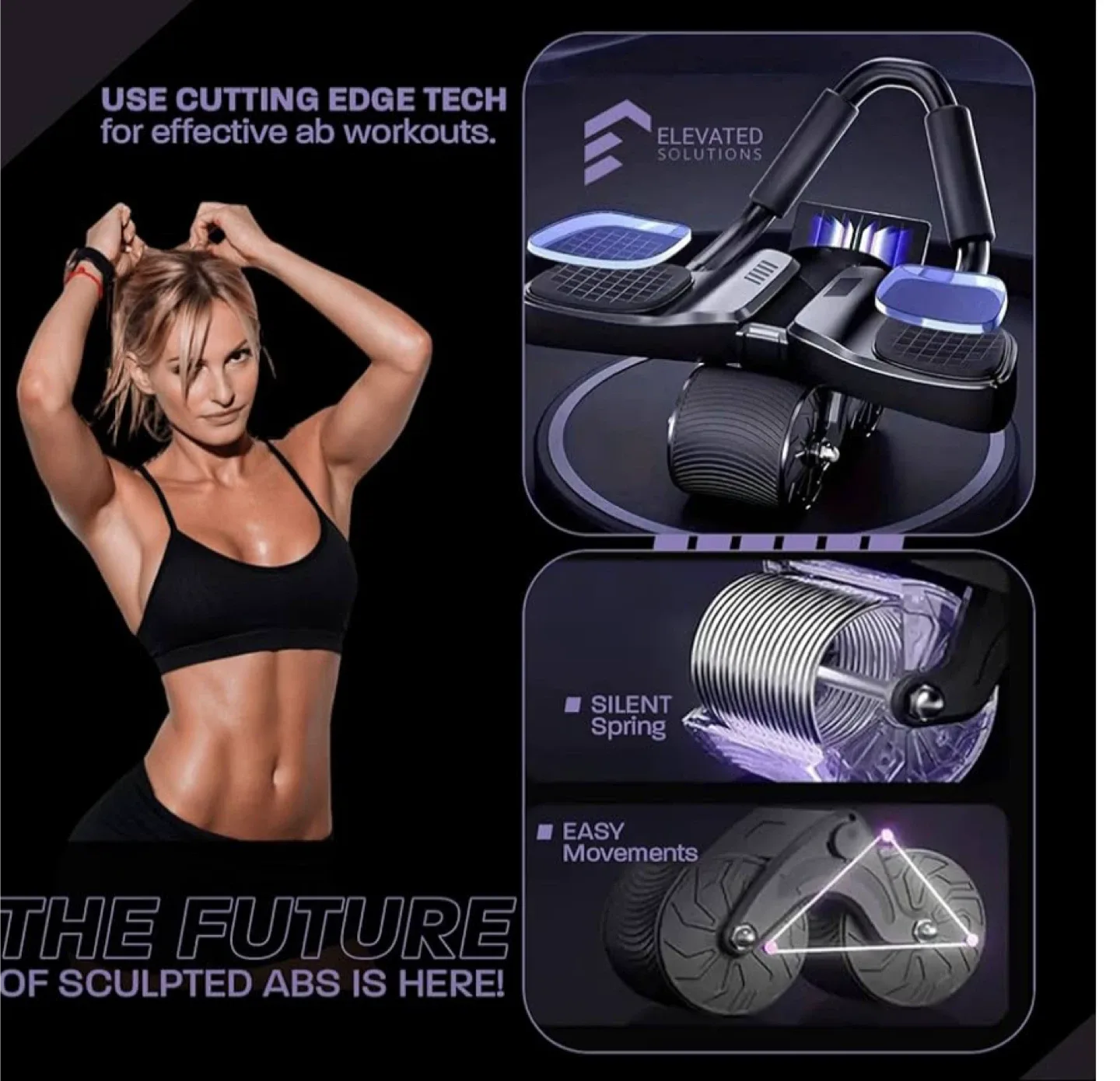 Flat Supporting Abdominal Wheel - Black image indicator(2)