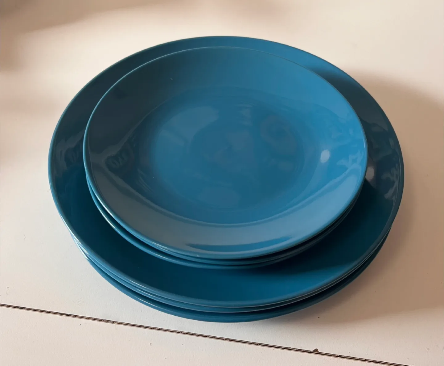 Set of 3 Turquoise Dinner & Salad Plates image indicator(2)