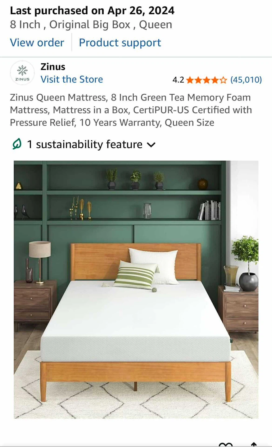 Zinus queen mattress