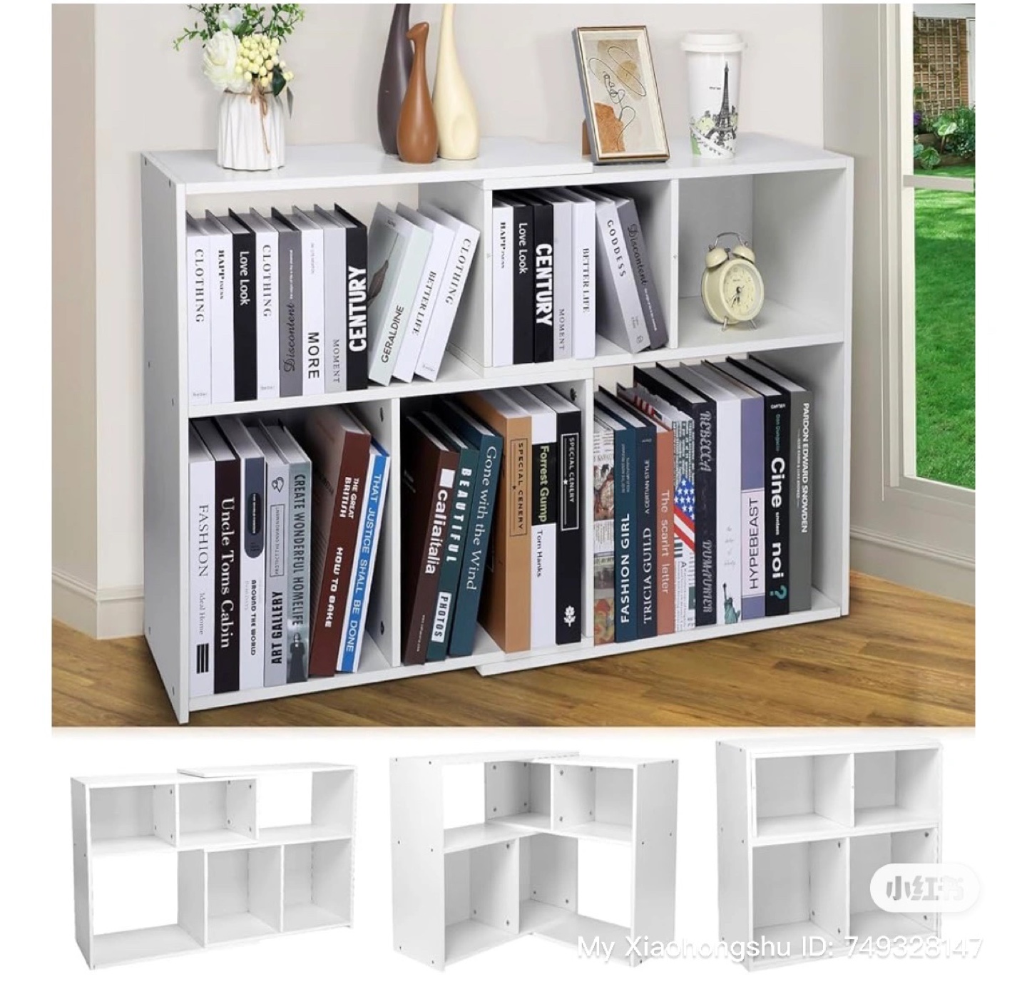 White 6-Cube Bookcase