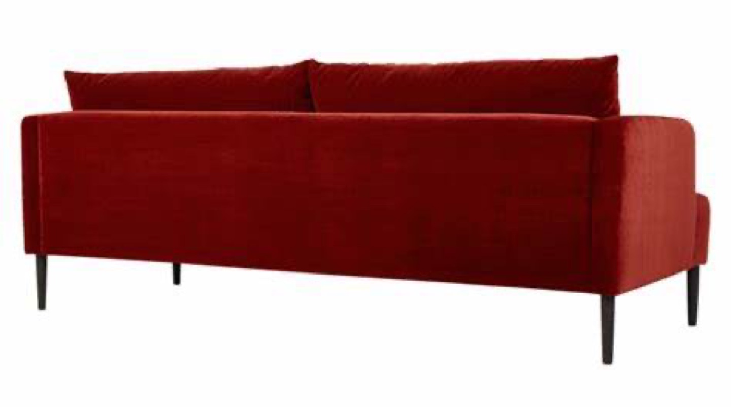 CB2 Ronan Burgundy Velvet Sofa - photo 4