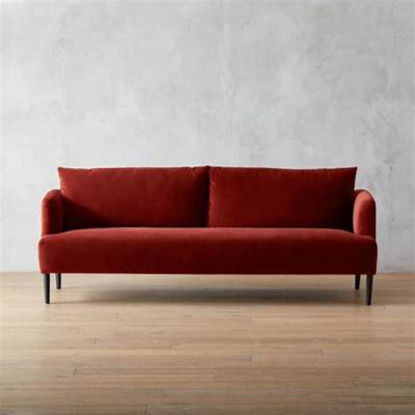 CB2 Ronan Burgundy Velvet Sofa