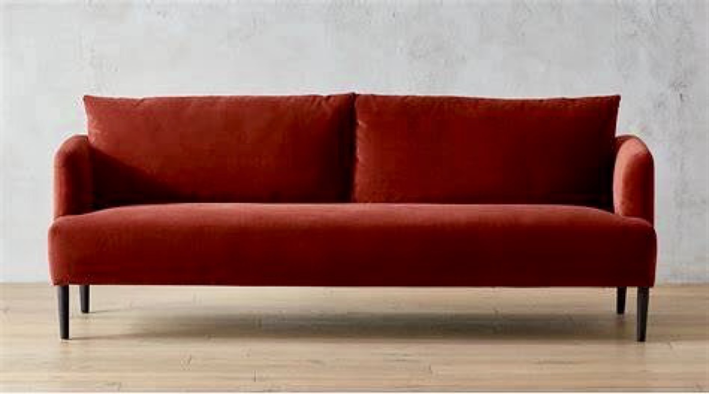 CB2 Ronan Burgundy Velvet Sofa - photo 5