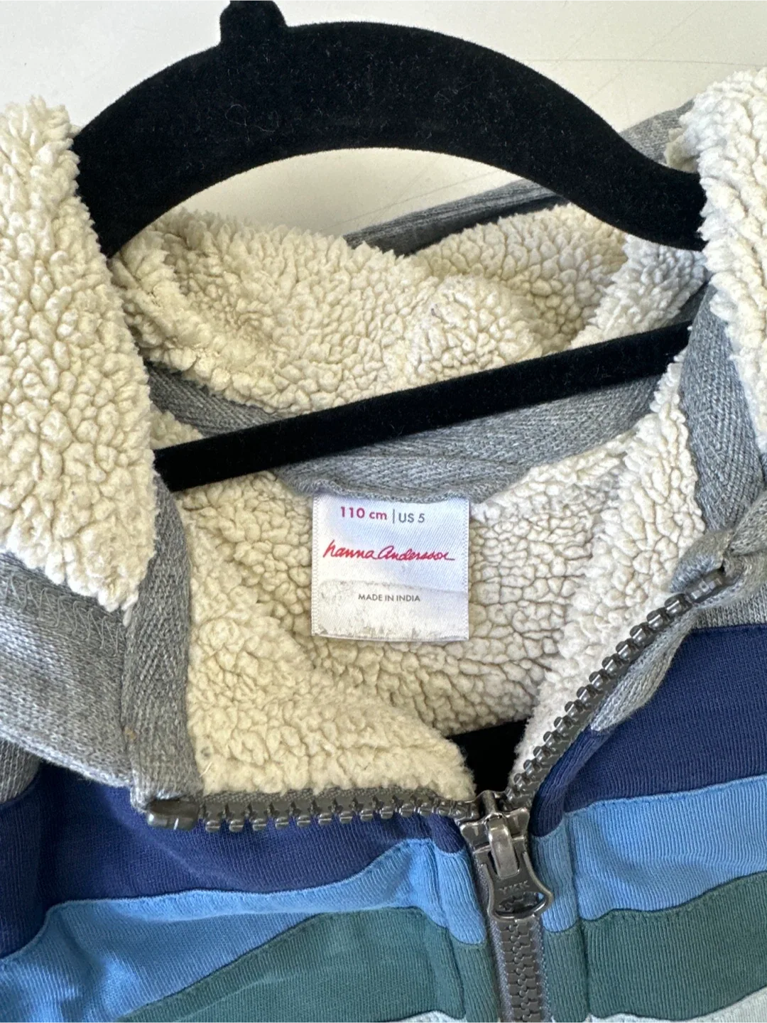 Hanna Andersson US 5 Gray Sherpa Lined Zip Hoodie image indicator(3)