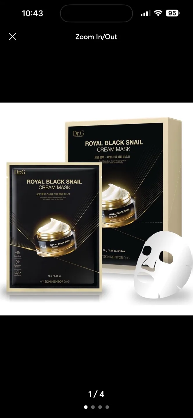 Dr.G Royal Black Snail Cream Mask (10 sheets)