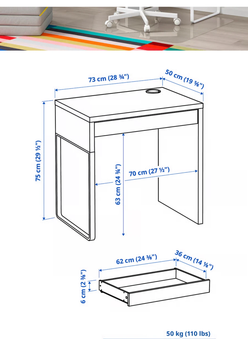 IKEA Black Desk and chair - photo 3