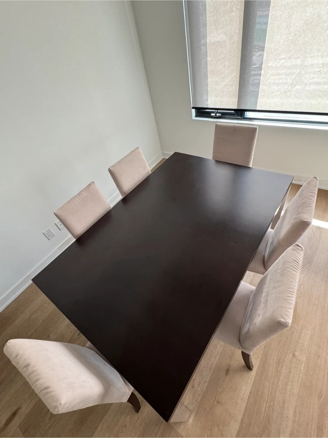 Dining Table with 6 Chairs - Dark Wood & Beige image indicator(3)