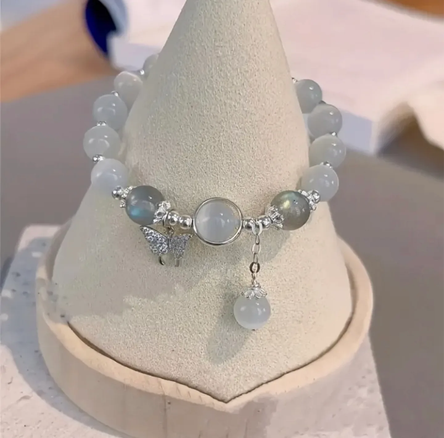 Beaded Bracelet with Butterfly Charm image indicator(4)