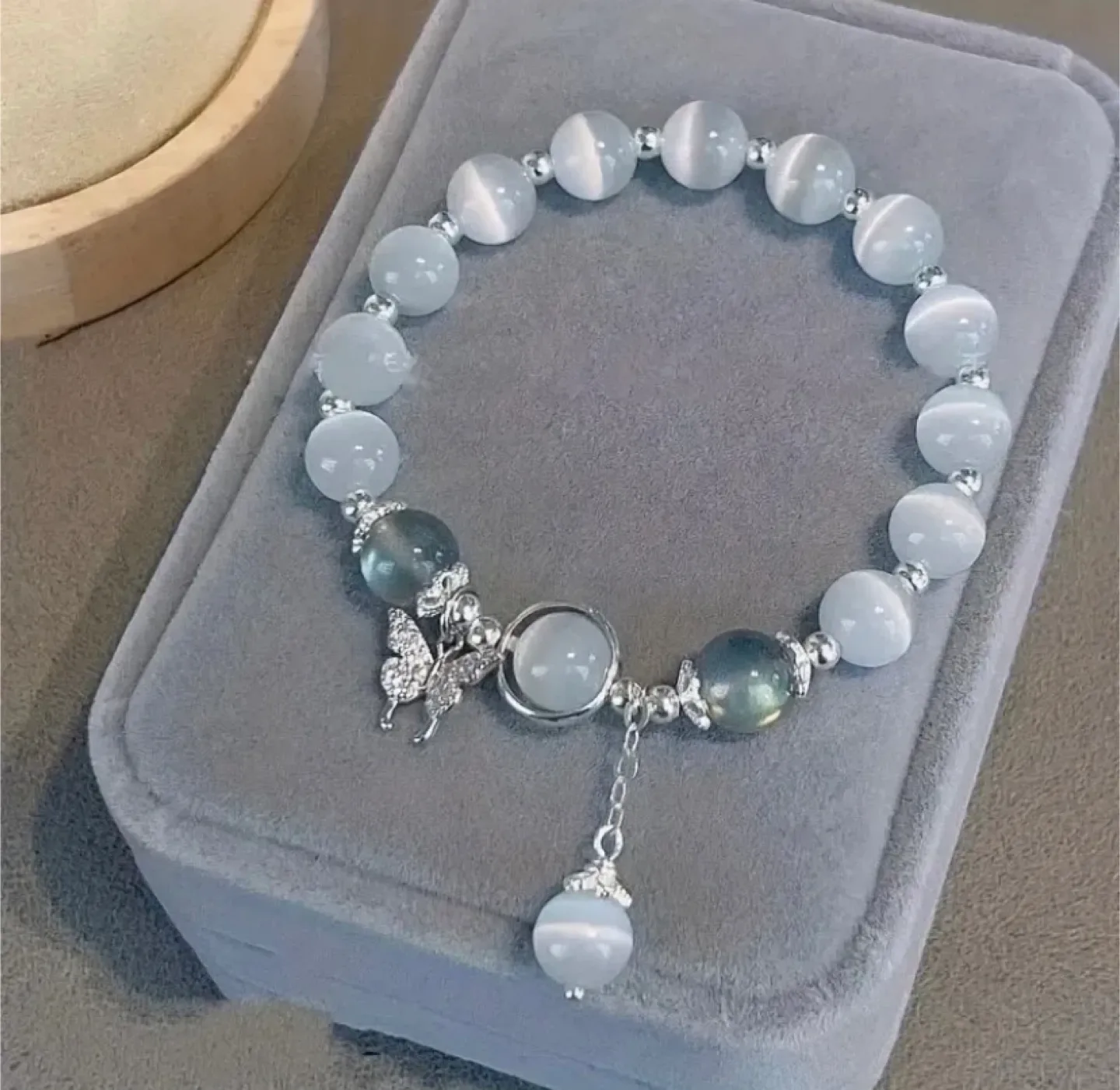 Beaded Bracelet with Butterfly Charm thumbnail