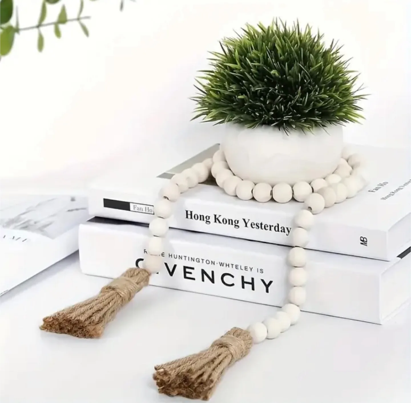 Wood Bead Garland with Jute Tassels image indicator(5)