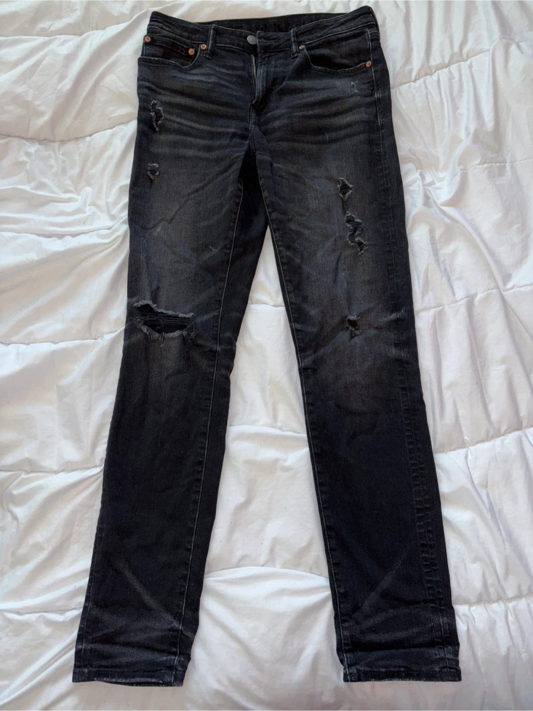 American Eagle Black Ripped Jeans