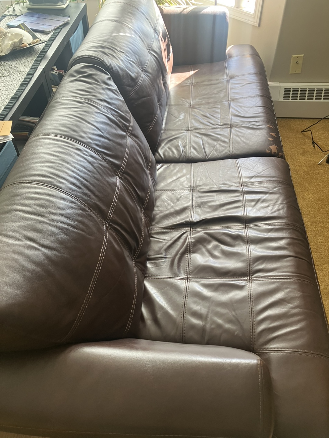 Brown Leather Sofa - Gently Used - photo 2