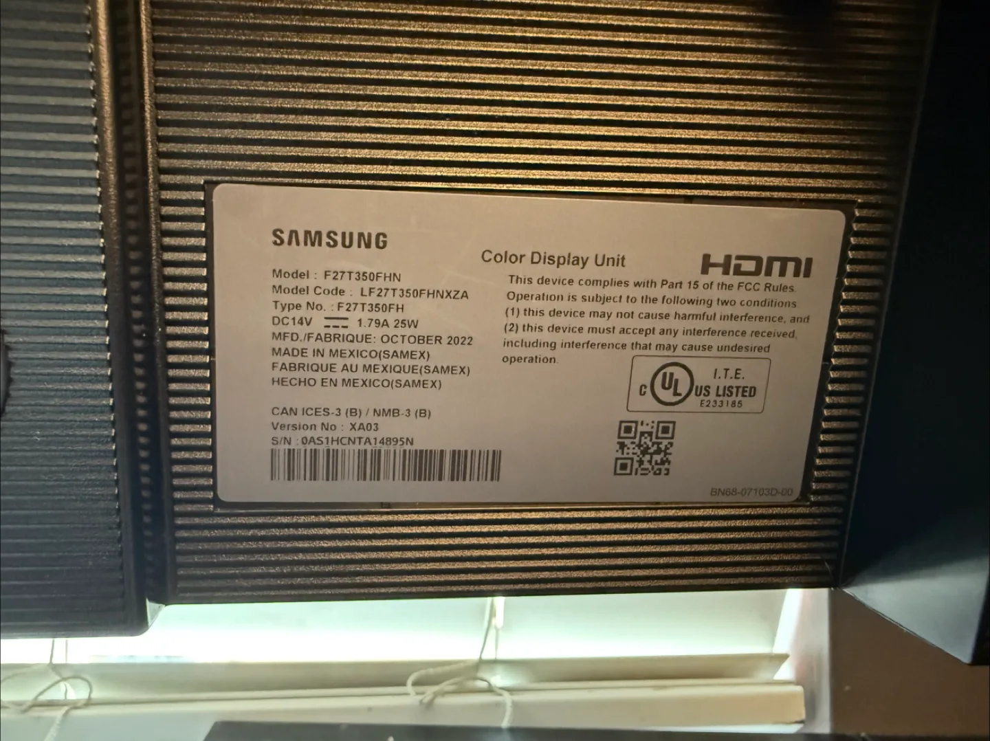 Samsung F27T350FHN 27" Monitor image indicator(2)