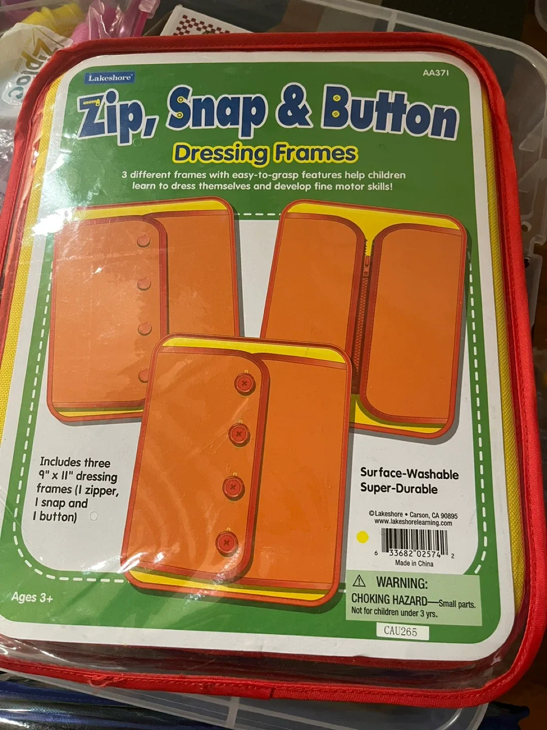 Lakeshore Zip, Snap & Button Dressing Frames - Ages 3+ thumbnail