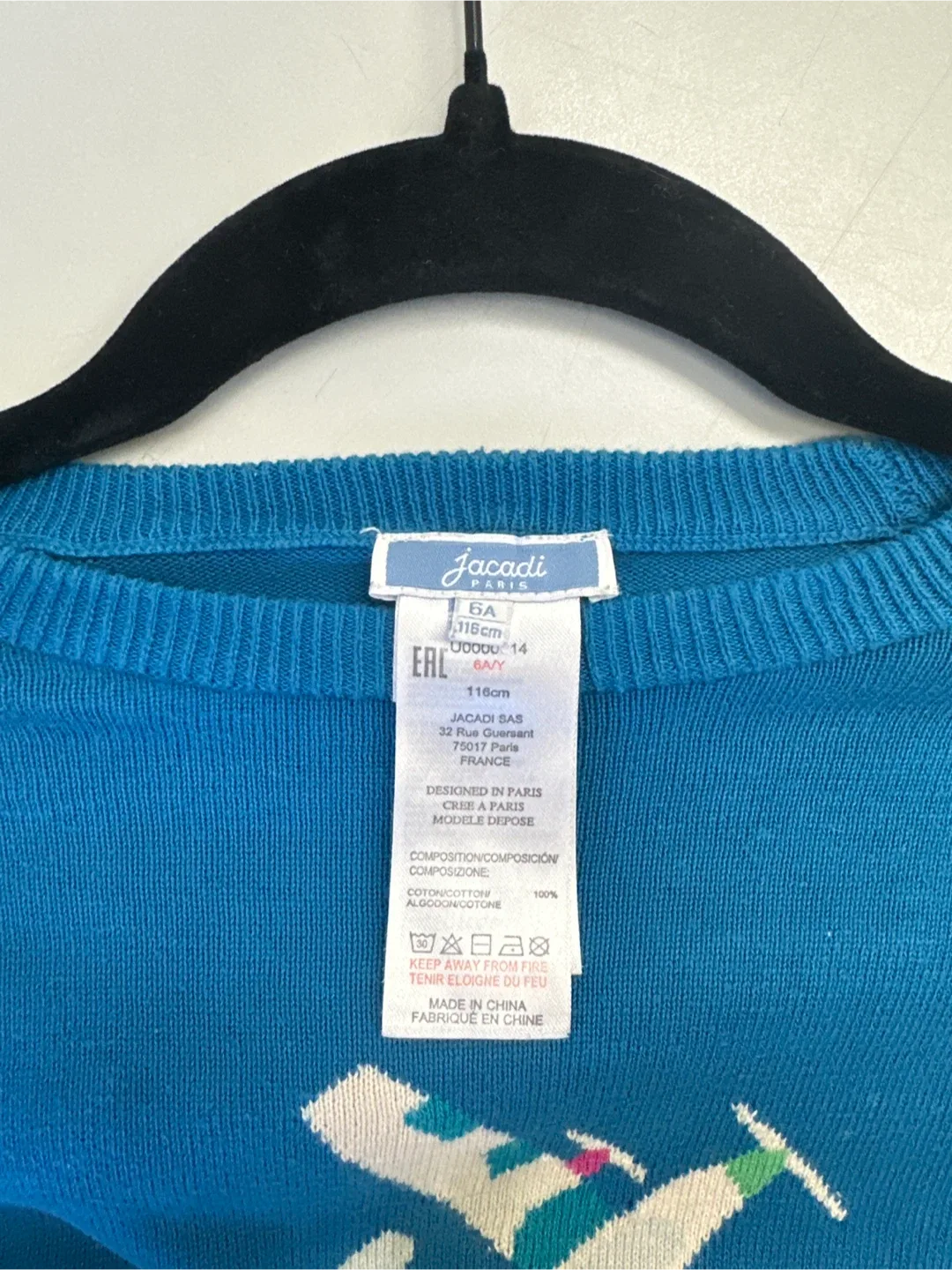 Jacadi Paris Kids Airplane Sweater - Size 6A/116cm image indicator(2)